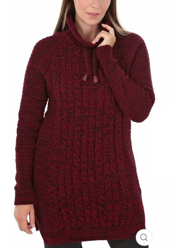 Todabela Long Sleeve Sweater (Burgundy/Black) 10215