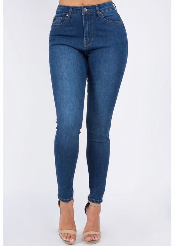 American Bazi Basic High Waist Skinny Jeans (Blue) ABH-7010