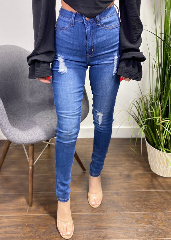 Aphrodite High Rise Skinny Jeans (Medium Blue) AP4440