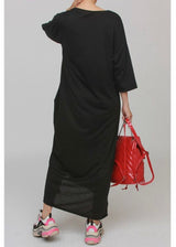 SJK Fashion Today's Outfit Casual Maxi Dress (Black) D37623-W