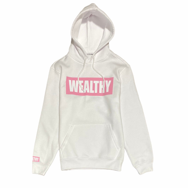 Wealthy Hoodie (White/Pink/White)