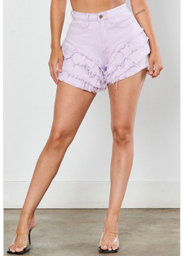 Vibrant Stacked Shorts (Lavender) ES1907
