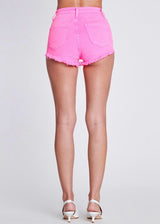 Vibrant Button Up Cutoffs Shorts (Neon Pink) S1237
