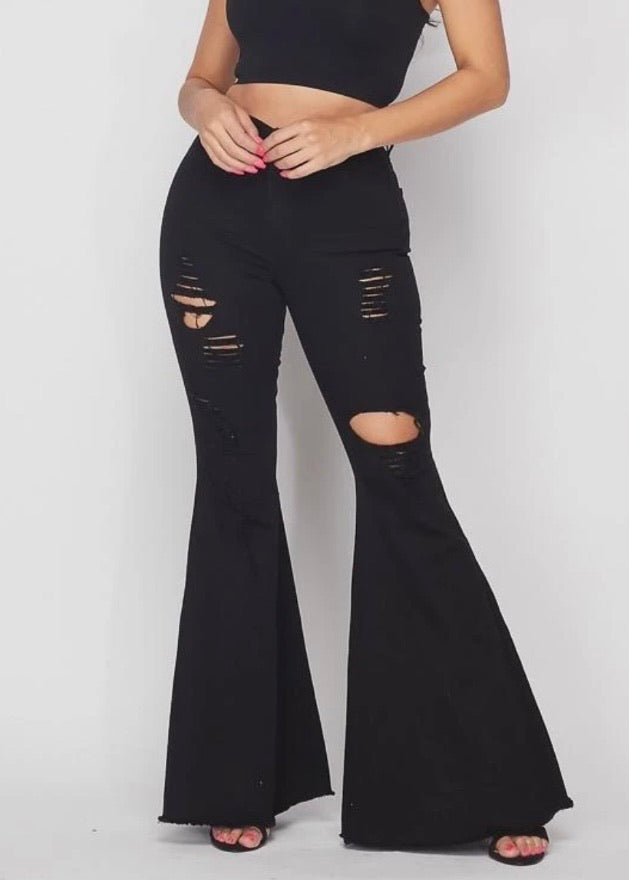 Vibrant Too Flare To Care Jeans (Black) P1767