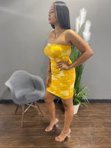Capella Tie Dye Printed Tube Dress (Yellow) BD2888-201