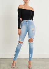 Vibrant Look At Me Now Skinny Jeans (Light Stone) P1841