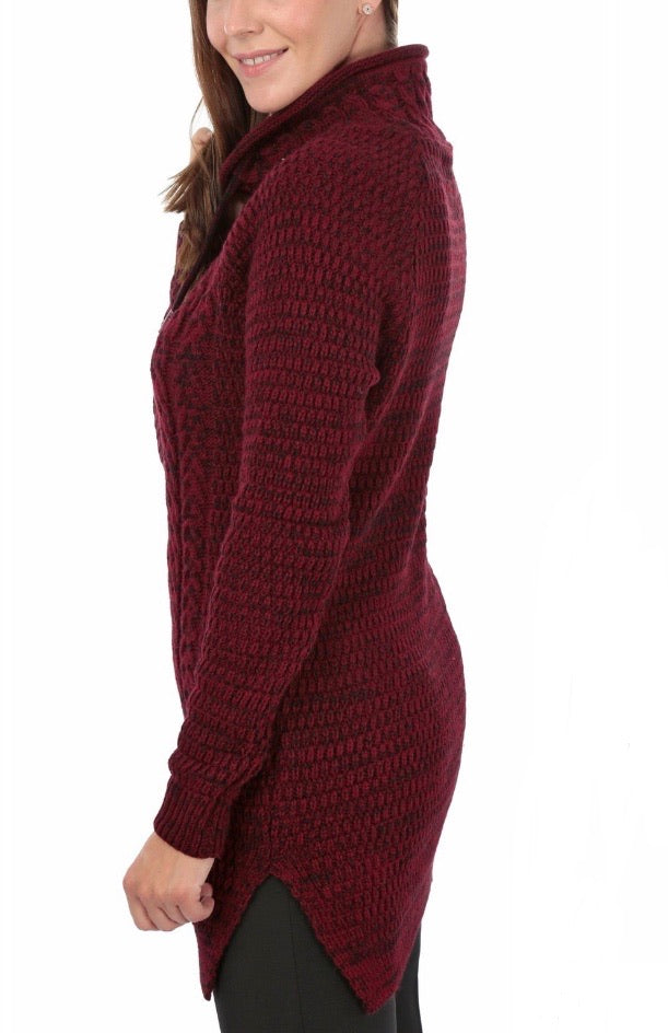 Todabela Long Sleeve Sweater (Burgundy/Black) 10215