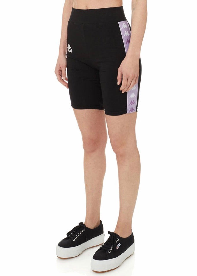 Kappa 222 Banda Utuado Bike Shorts (Black/Violet) 33147UW