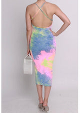 SJK Fashion Sleeveless Spagetti Strap Dress (Multi) D42616