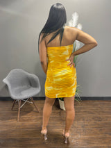 Capella Tie Dye Printed Tube Dress (Yellow) BD2888-201