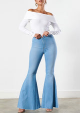 Vibrant Flare Jeans (Light Stone) P1651