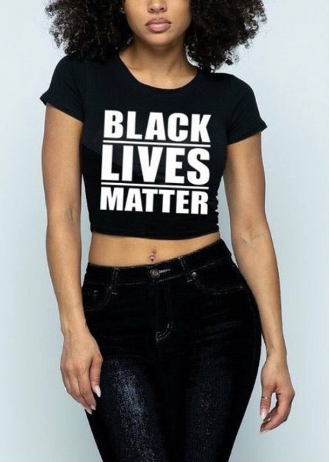 Lime Mist Black Lives Matter Graphic Basic Cop Top Tee (Black) T8201-BLM