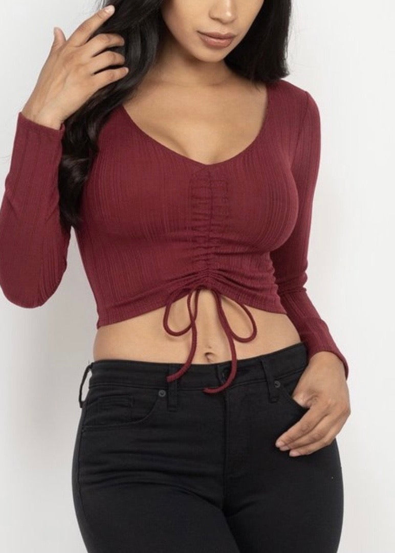 Capella Strap Ruched Front Crop Top () BT2938