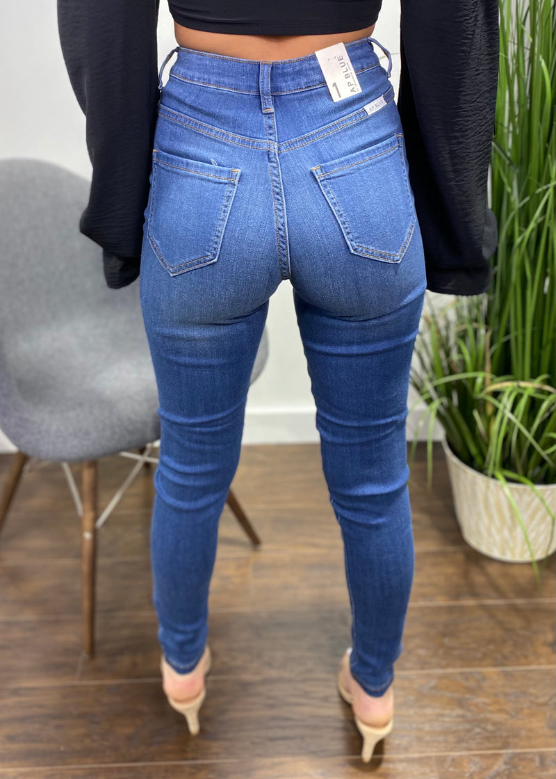 Aphrodite High Rise Skinny Jeans (Medium Blue) AP4440