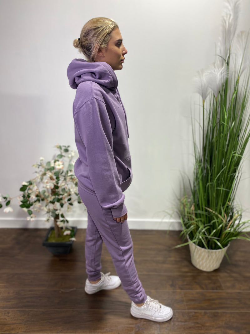 Reflex Fleece Pullover Hoodie & Jogger Pants Set (Dusty Purple)