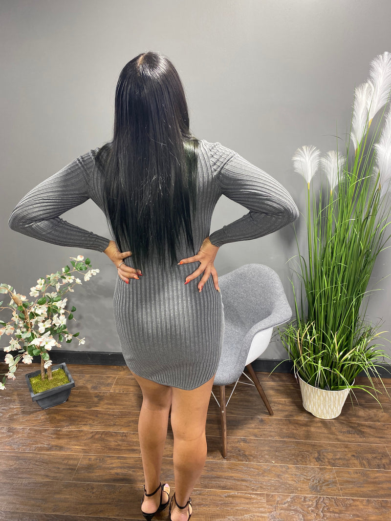 Hera Collection Sweater Dress (Charcoal) 21529 City Girls Hera Collection Sweater Dress (Charcoal) 21529 City Girls