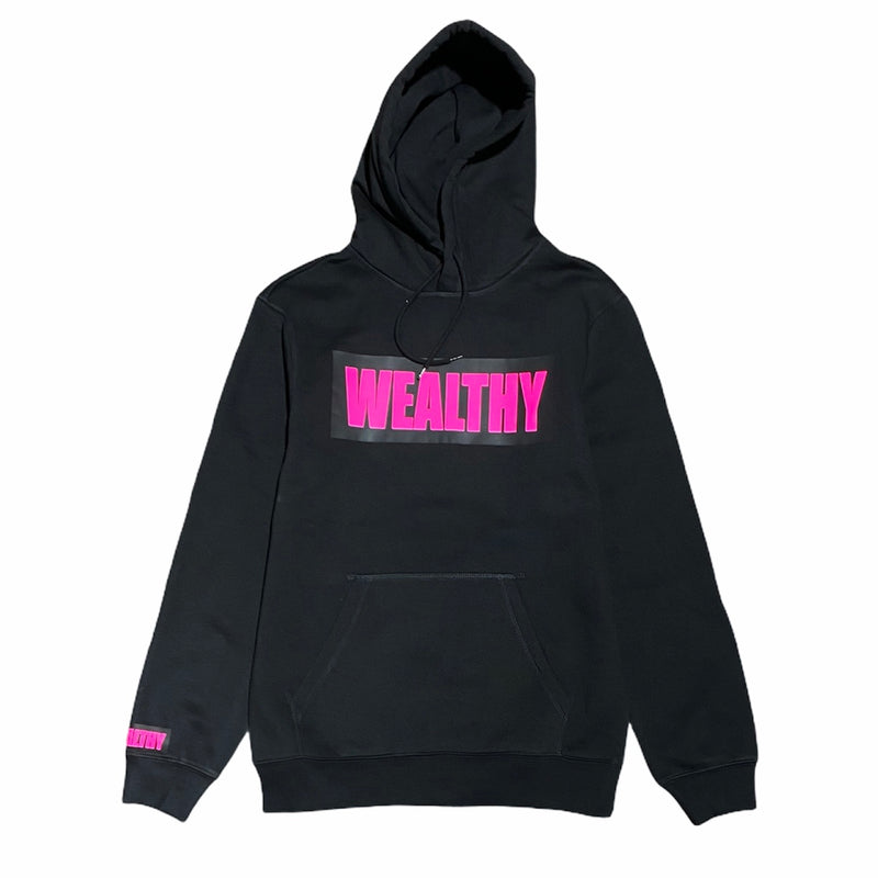 Wealthy Hoodie (Black/Black/Pink)
