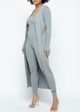 Hera Collection Duster Jumpsuit Set (Heather Grey) 22355