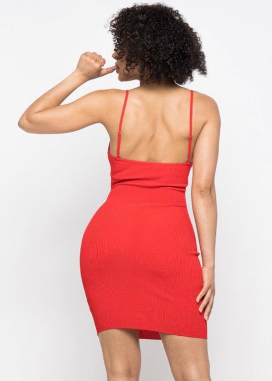 Hera Collection Twist Knot Mini Dress (Red) 22457
