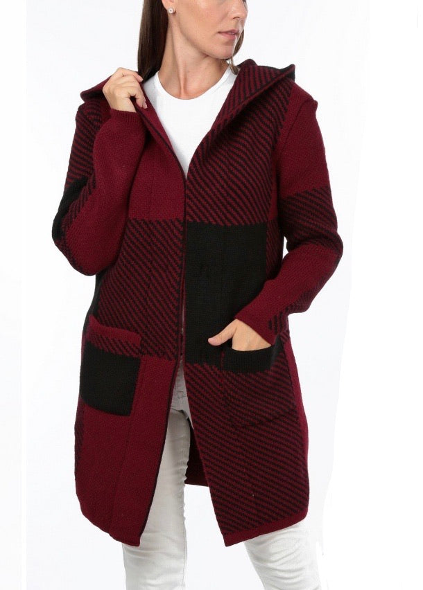 Todabela Long Sleeve Sweater (Burgundy/Black) 10780