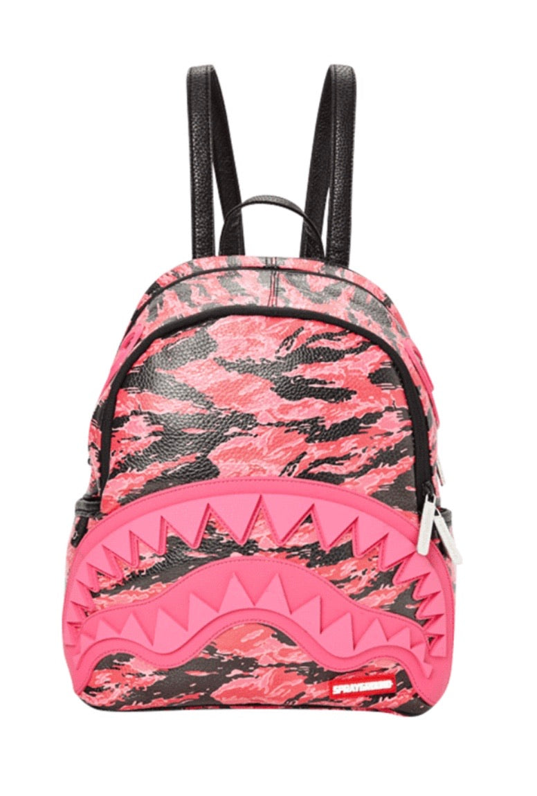 Sprayground Pink Tiger Camo Sharkmouth Savage Backpack