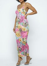 Belita Collection Spaghetti Strap Maxi Dress & Mask Set (Pink) SBD1110-5E