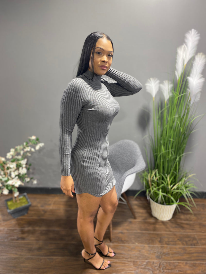 Hera Collection Sweater Dress (Charcoal) 21529 City Girls Hera Collection Sweater Dress (Charcoal) 21529 City Girls
