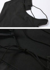 Jireh One Shoulder Strap Slim Dress (Black) LJ1441D