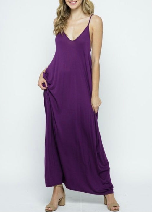 Love In Full Length Harem Maxi Dress (Purple) D5883